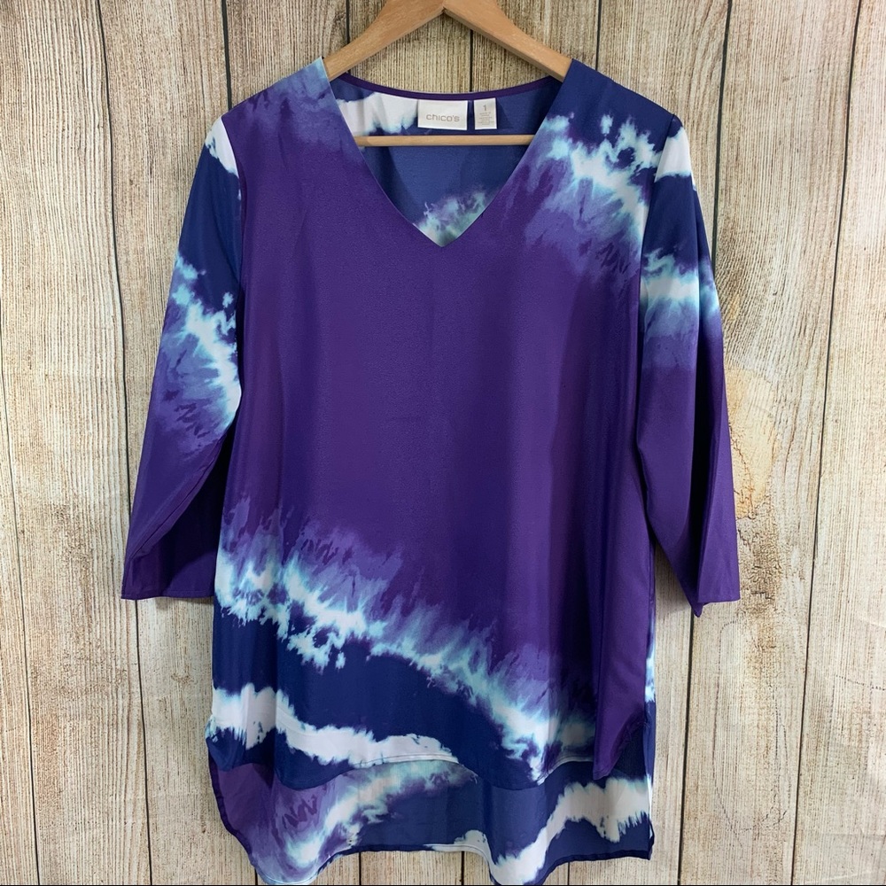 Chico's Purple Tie-Dye Women's Top